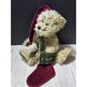VINTAGE Boyds Bear Honey B. Elfberg Plush Stuffed Animal Christmas Stocking Hat